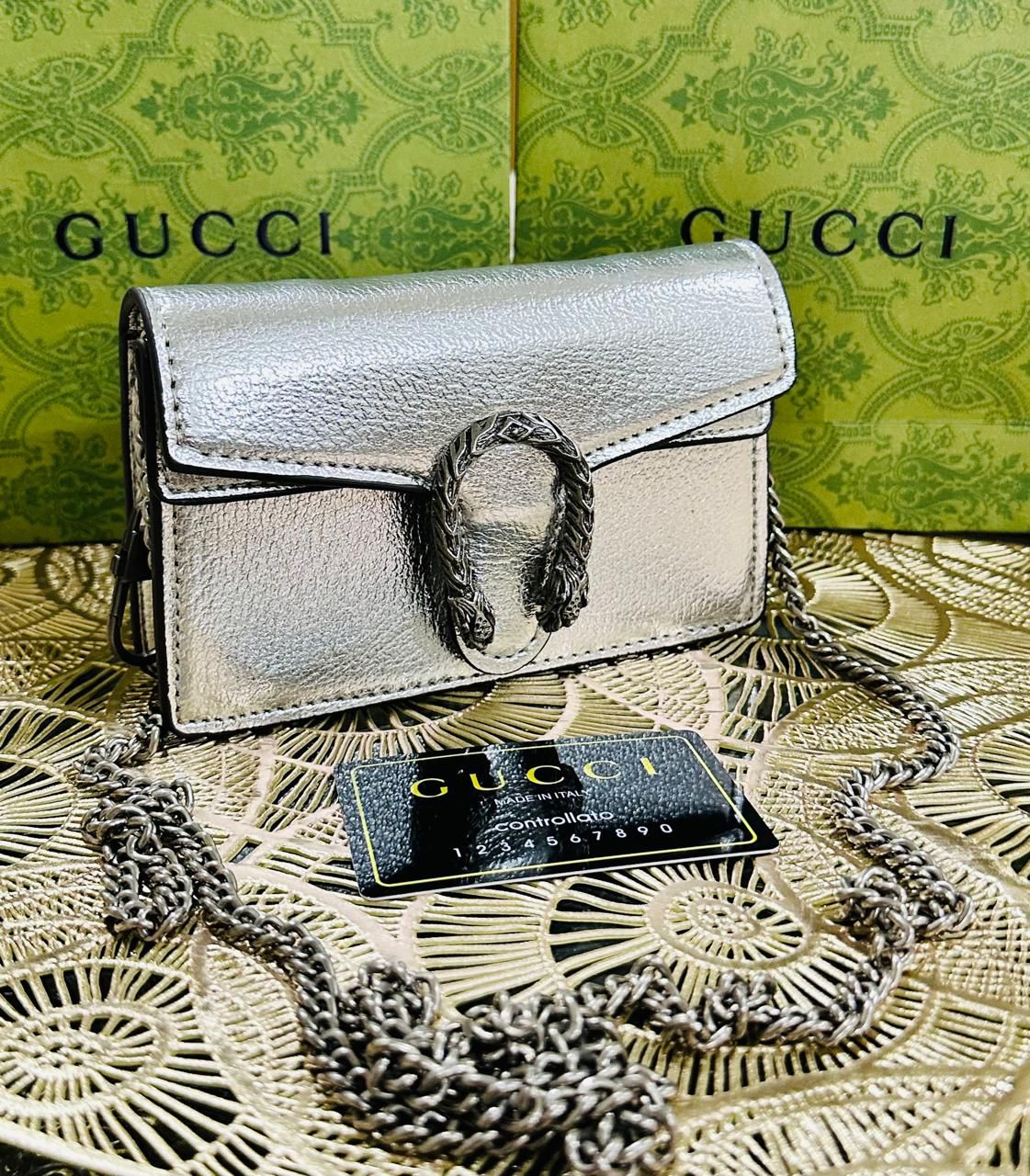 Gucci Authentic Women’s Bag with Brand Box (Silver) – Lady Diva Deals