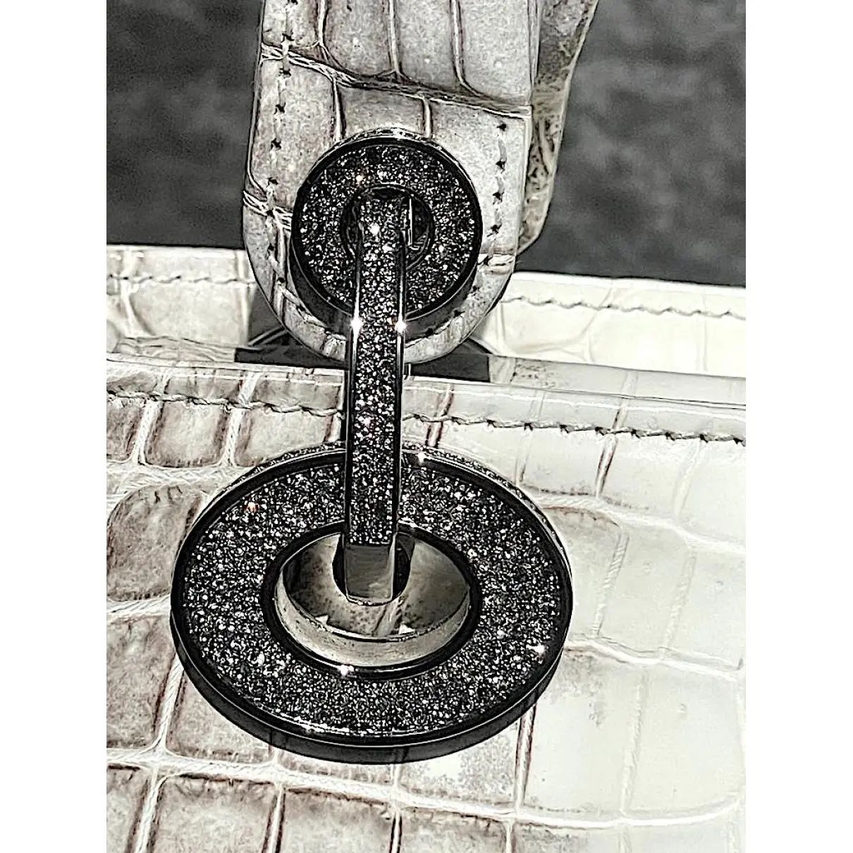 Christian Dior Niloticus Crocodile Himalaya Mini Lady Dior for Women (White/Grey)