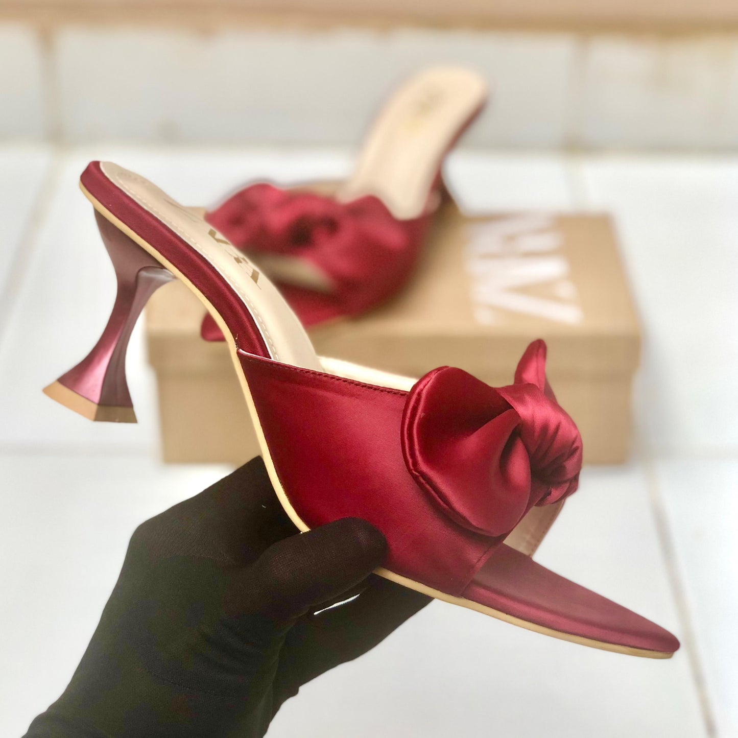 Zara Bow Heels – Elegant Women’s Footwear (red)