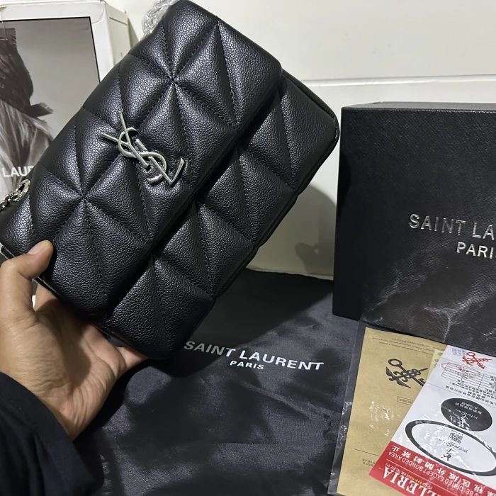 SAINT LAURENT JAMIE 4.3 MINI IN LAMBSKIN (black/silver)