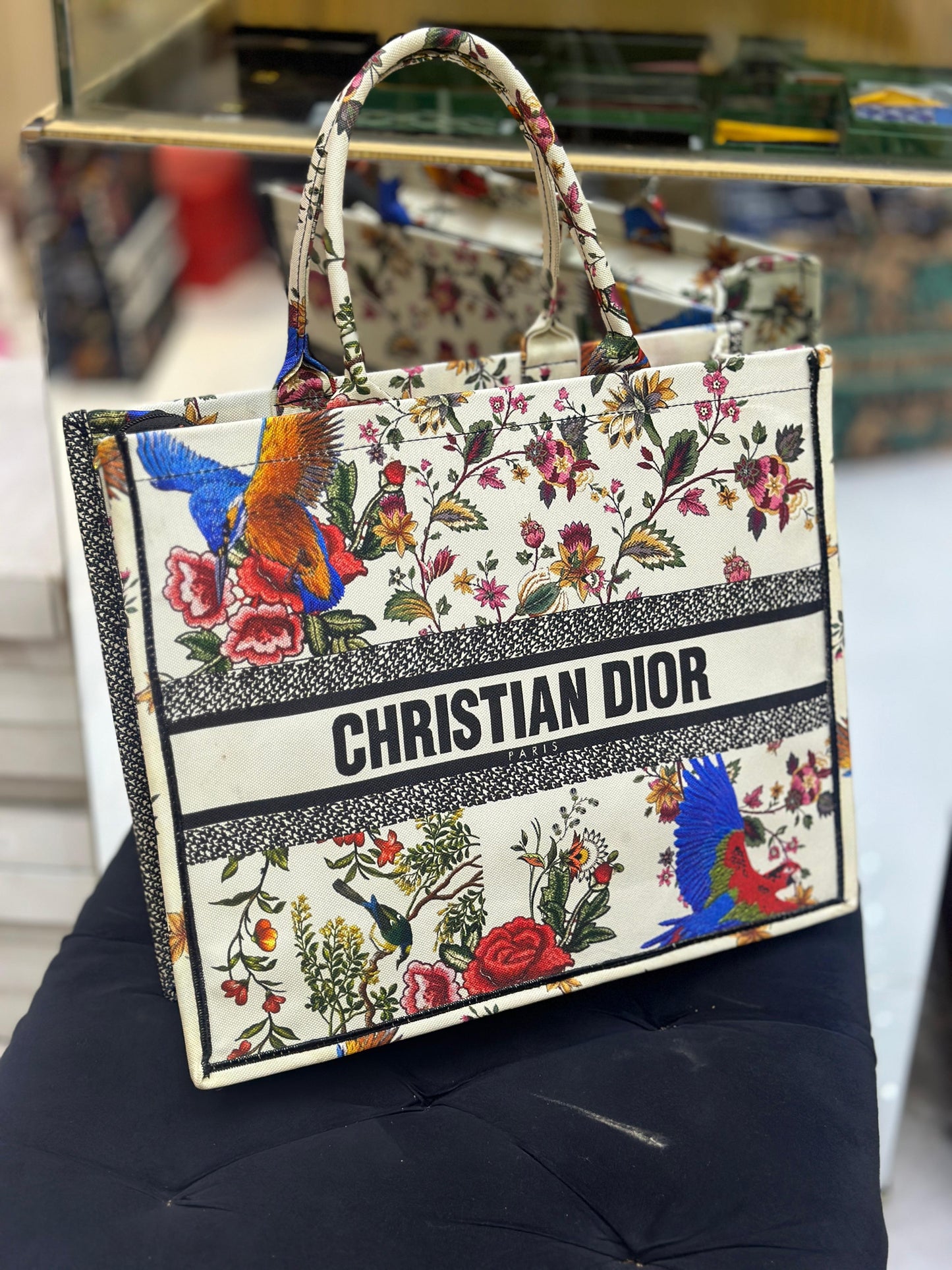 Christian Dior Women Bag – High-Quality Denim Tote (White/Cream/Black)