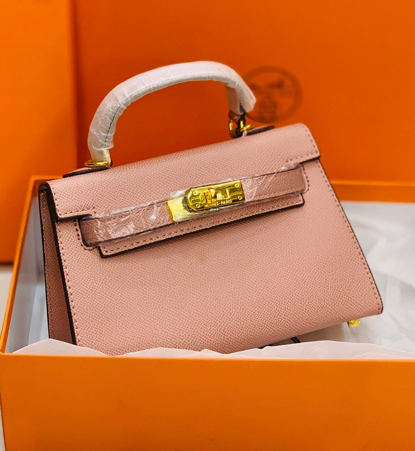 H-E-R-M-È-S Kelly 20 Mini – Elegant PU Leather Women Bag | Premium Quality (Pink)