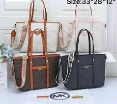 MICHAEL KORS β Printed Women's Handbag 2PC Set (AAA Quality | With Dust Bag & Brand Card) (Black)