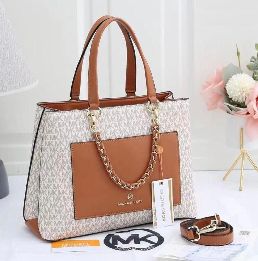 Michael Kors — Women's Handbag (Master Quality | Premium Branding | Complete Packaging) (Off White & Brown)