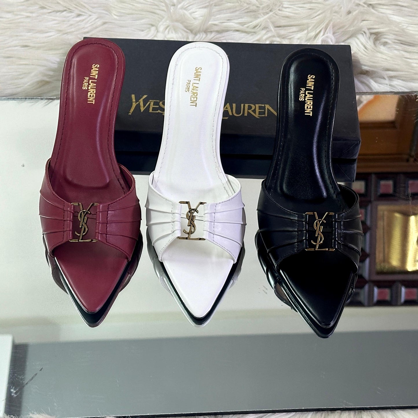 YSL — Women's Heels (3 Stunning Colors | Premium Quality | Brand Box Included) (Black)