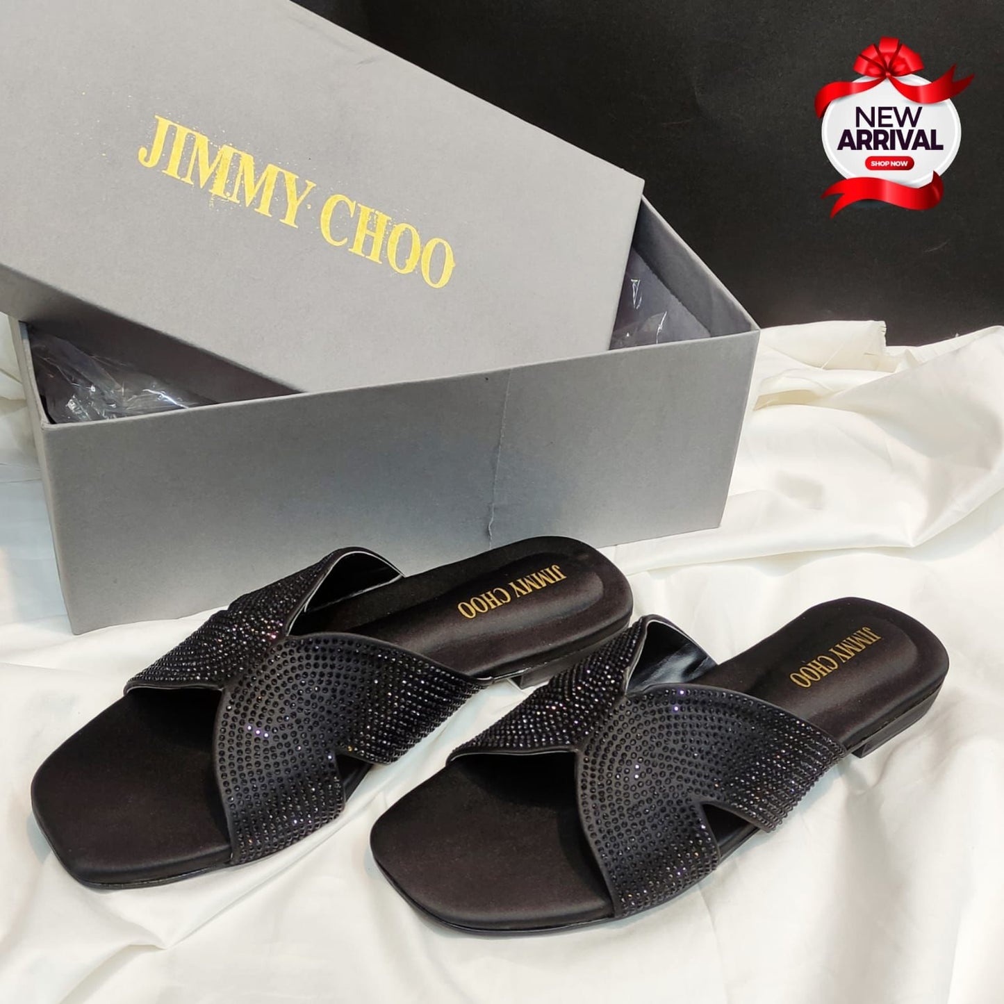 Jimmy Choo Slippers β Premium Restock (Black)