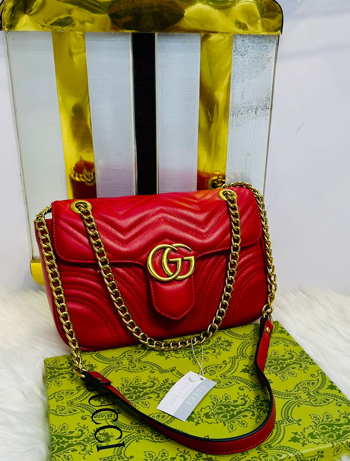 GUCCI GG Marmont-Inspired β Official Model Women Bag with Box (Red)