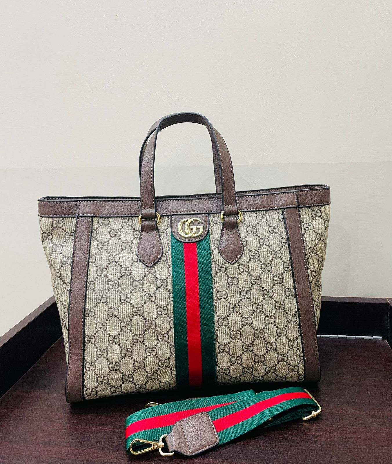 GUCCI-Inspired Tote β High Quality Women Bag (Elegant & Spacious)(Dark Brown)
