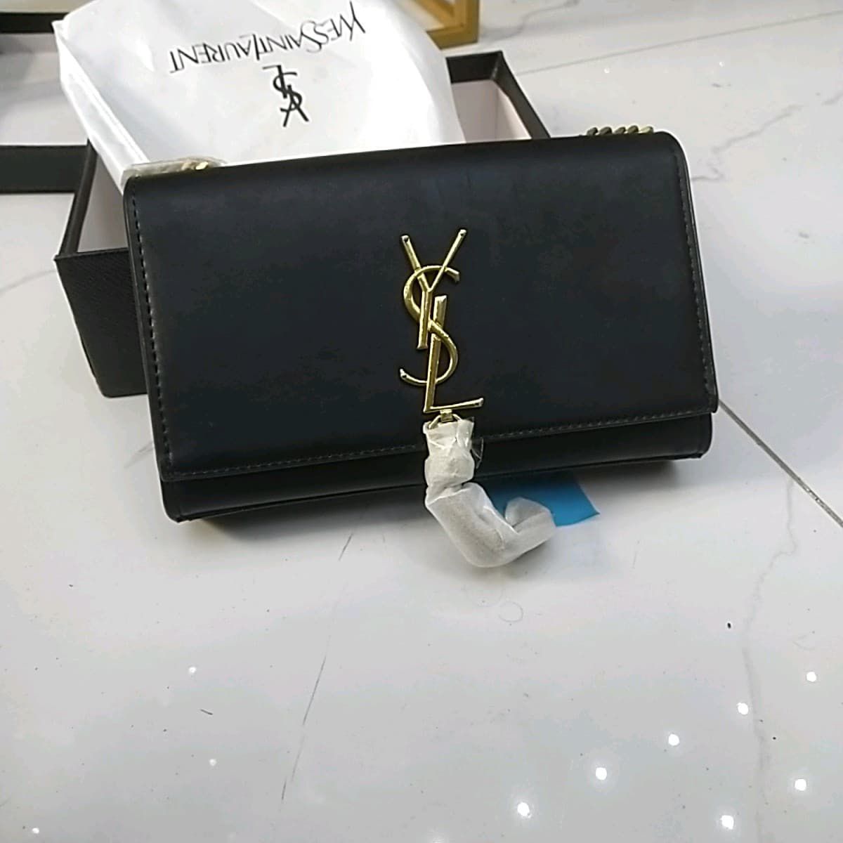 YSL High Quality Women Crossbody Bag – Elegant & Iconic (Black/Gold)