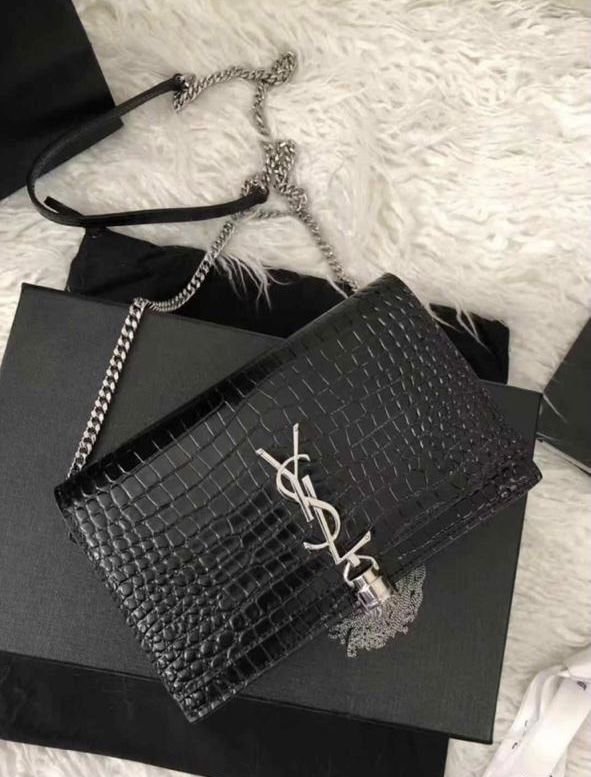 YSL High Quality Women Crossbody Bag – Elegant & Iconic (Black/Silver)