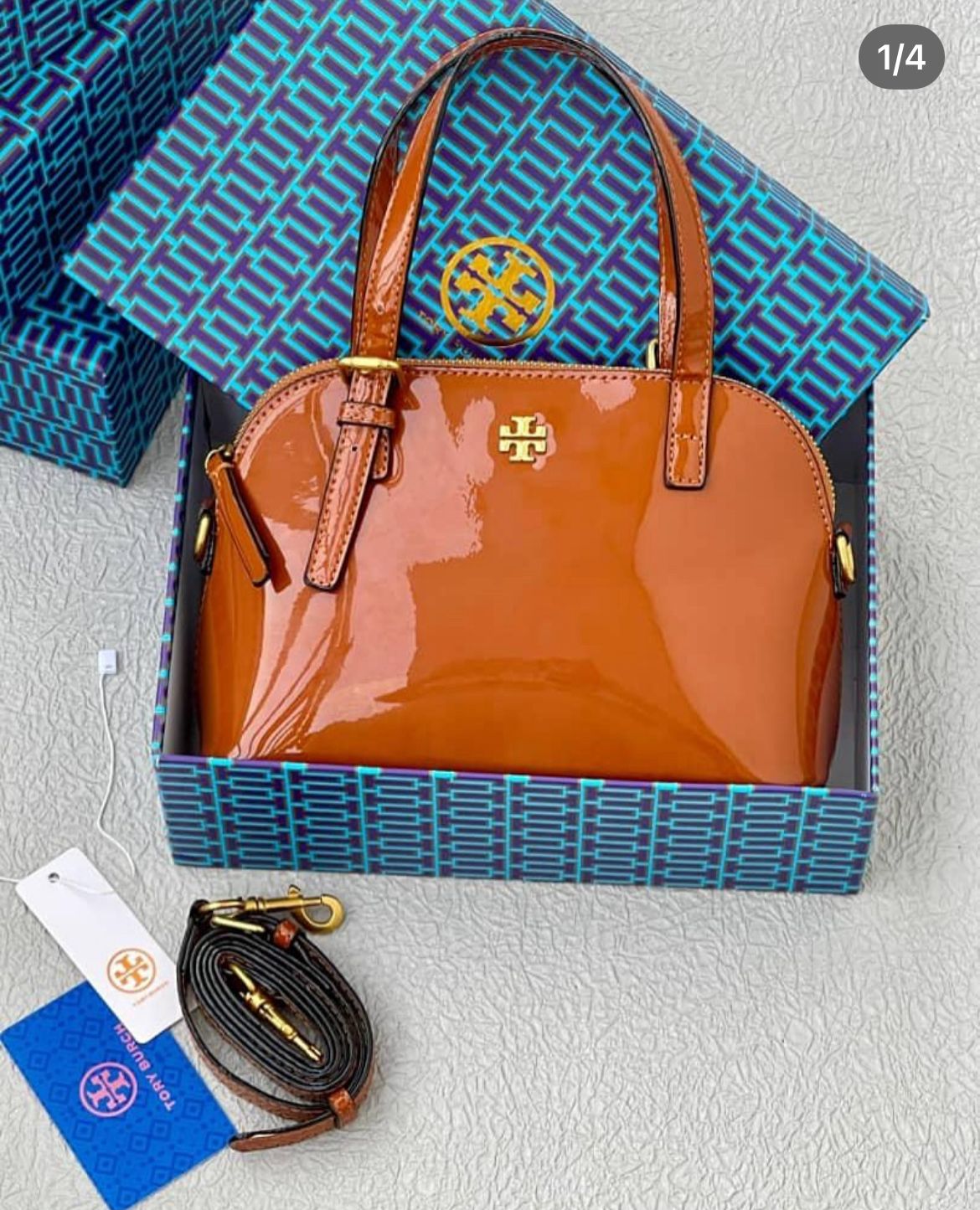 Tory Burch Emerson Mini Dome Satchel – Elegant Women Bag (Brown)