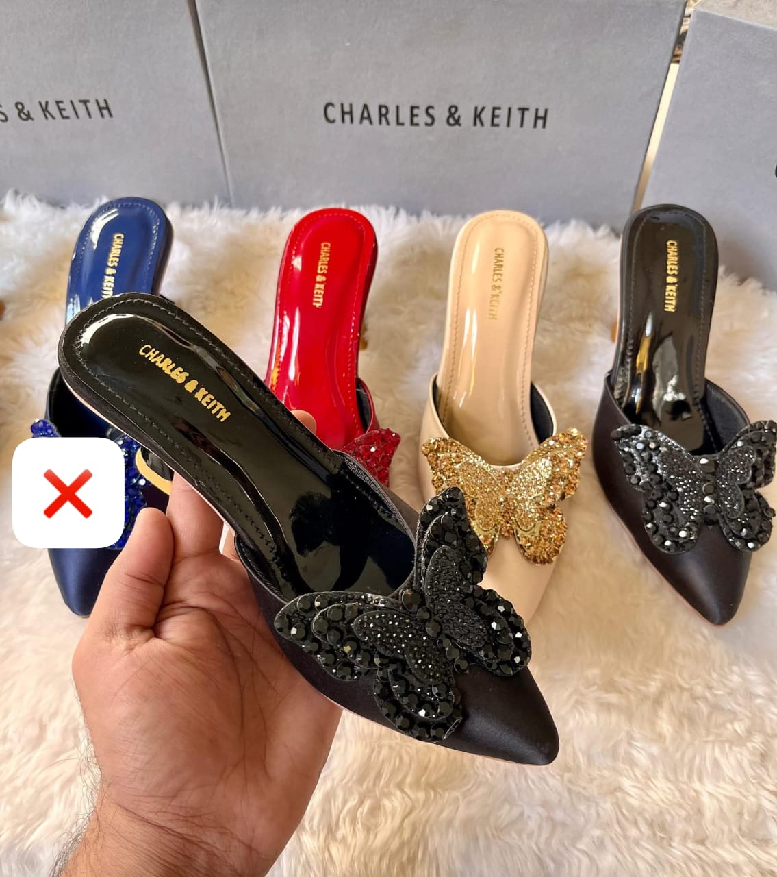 CHARLES & KEITH – Elegant Heels with Brand Box (Gold)