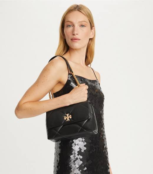 TORY BURCH – Kira Diamond Quilt Shoulder Bag (Black)