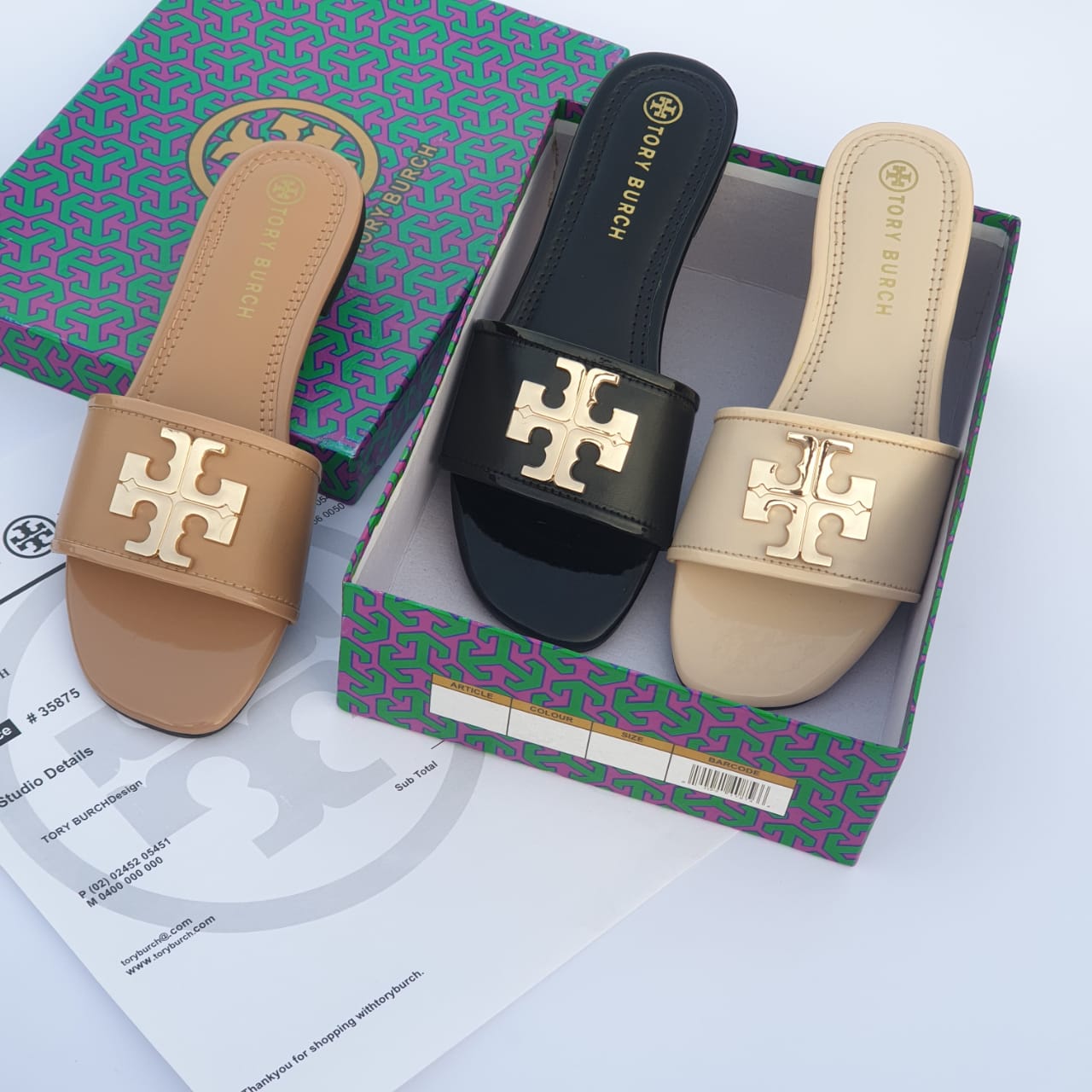 TORY BURCH RESTOCK – Women Elenor Slides (Tan)