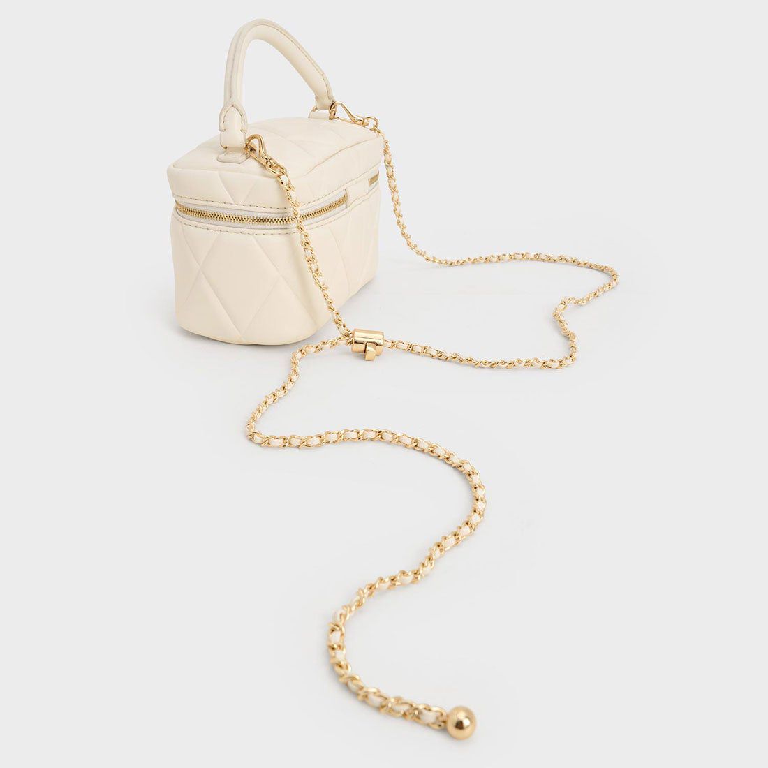 CHARLES & KEITH Crossbody – Women Bag with Long Chain (Black)