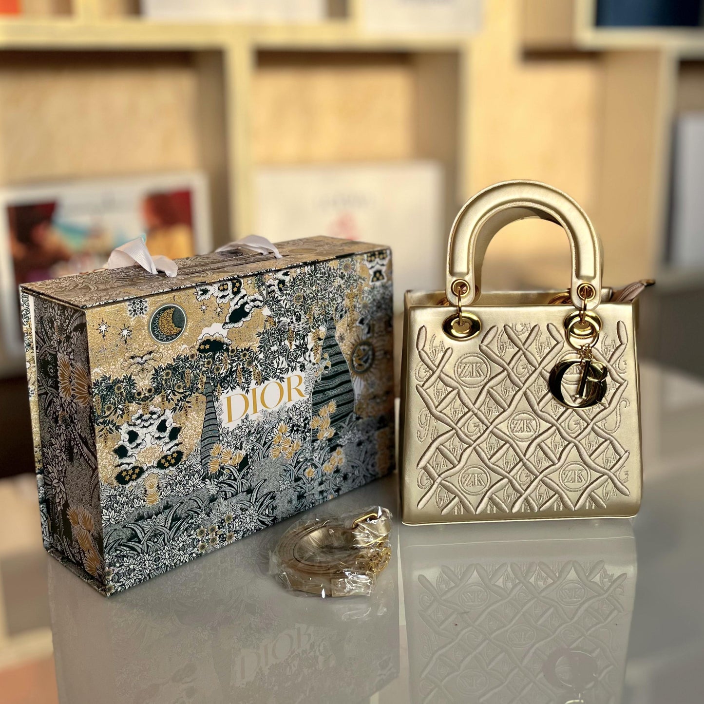 DIOR Hand Bag – Premium Women Bag (Gold)