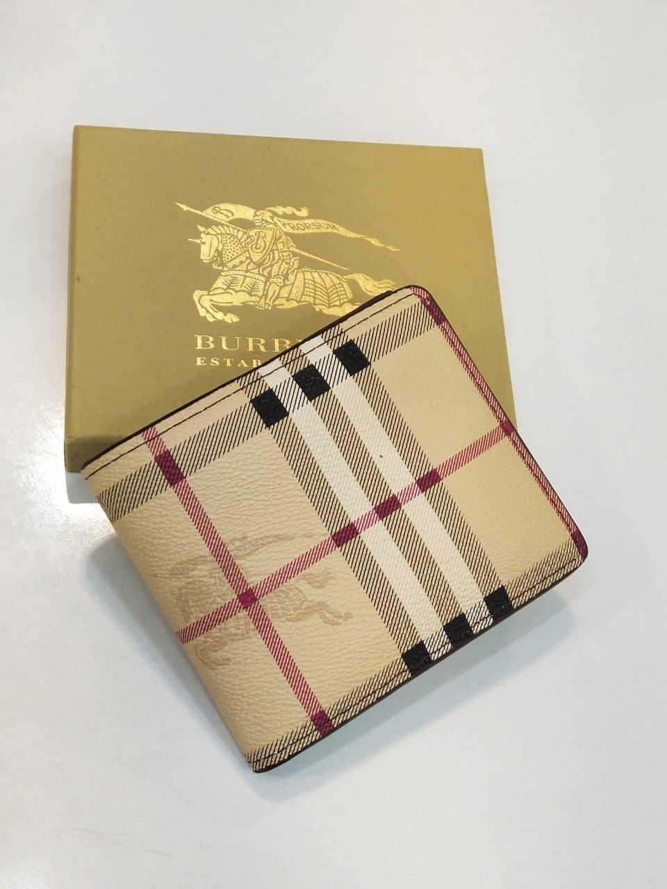 BURBERRY Branded Leather Wallet – Unisex | Master Quality (Brown/Beige)