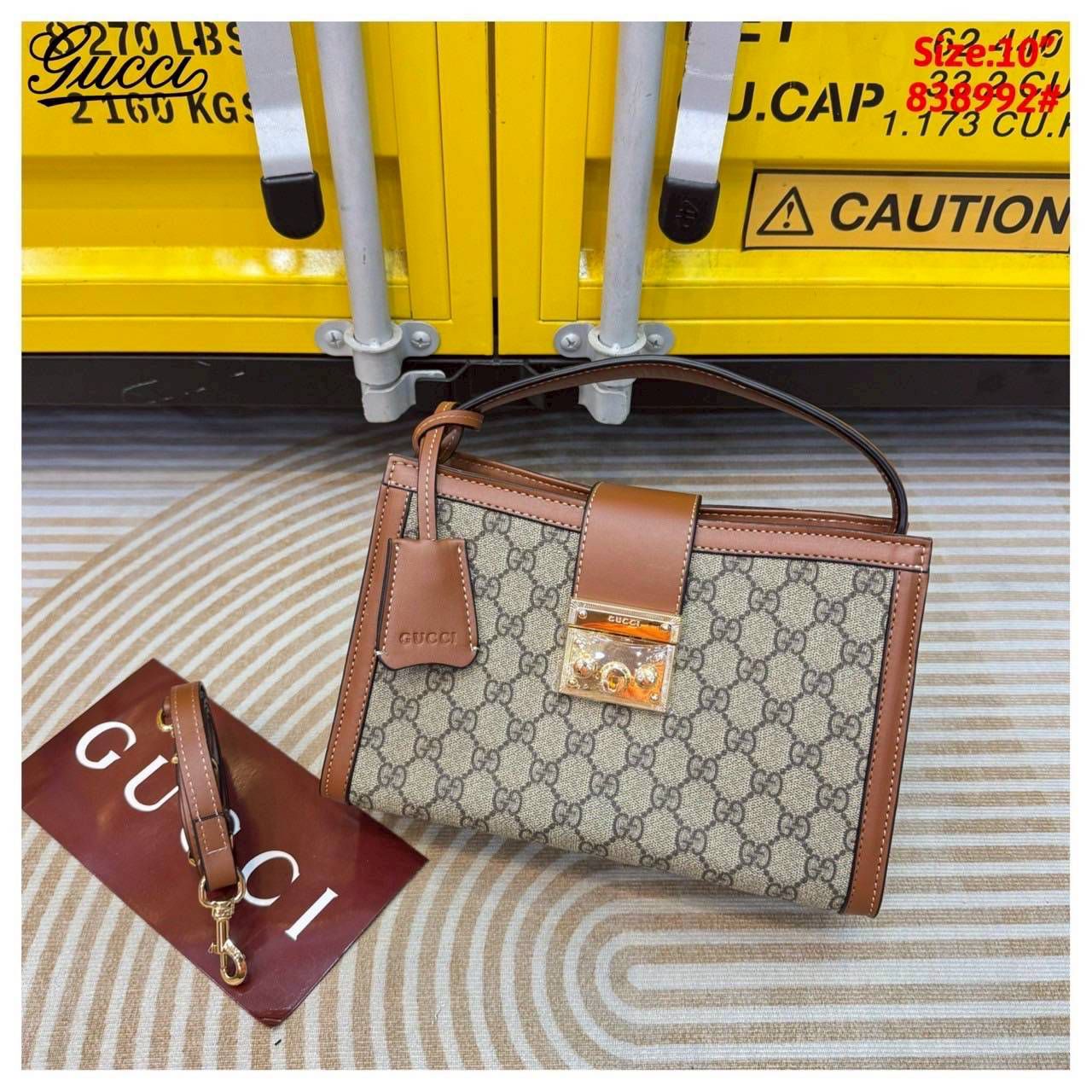 G-U-C-C-I Padlock Medium Top Handle – Women Bag (Brown-2)