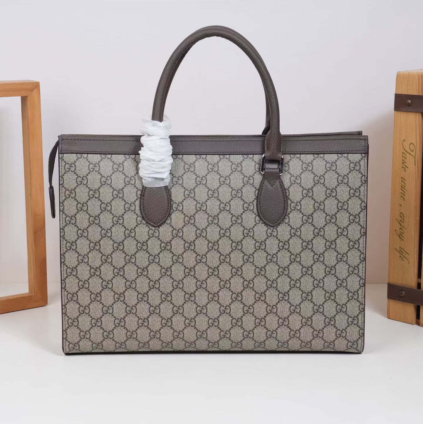 G-U-C-C-I Luxury Signature Large Women Bag | Super Premium Edition (Brown)