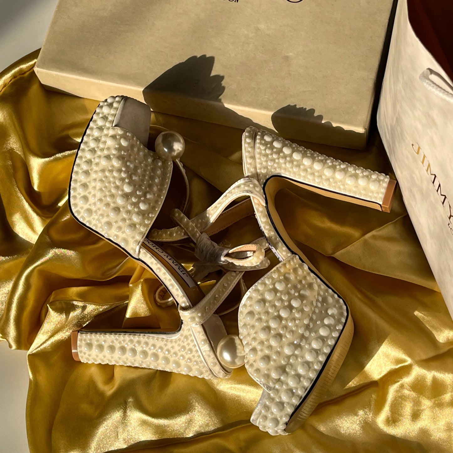 J-I-M-M-Y C-H-O-O Luxury Embellished Satin Platform Sandals – 120mm Heel | Premium Women Footwear