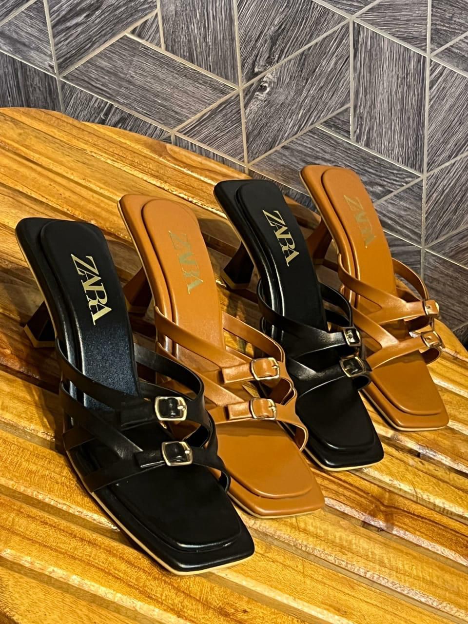 Z-A-R-A Inspired Strap Heels – Elegant Women Footwear | (Brown)