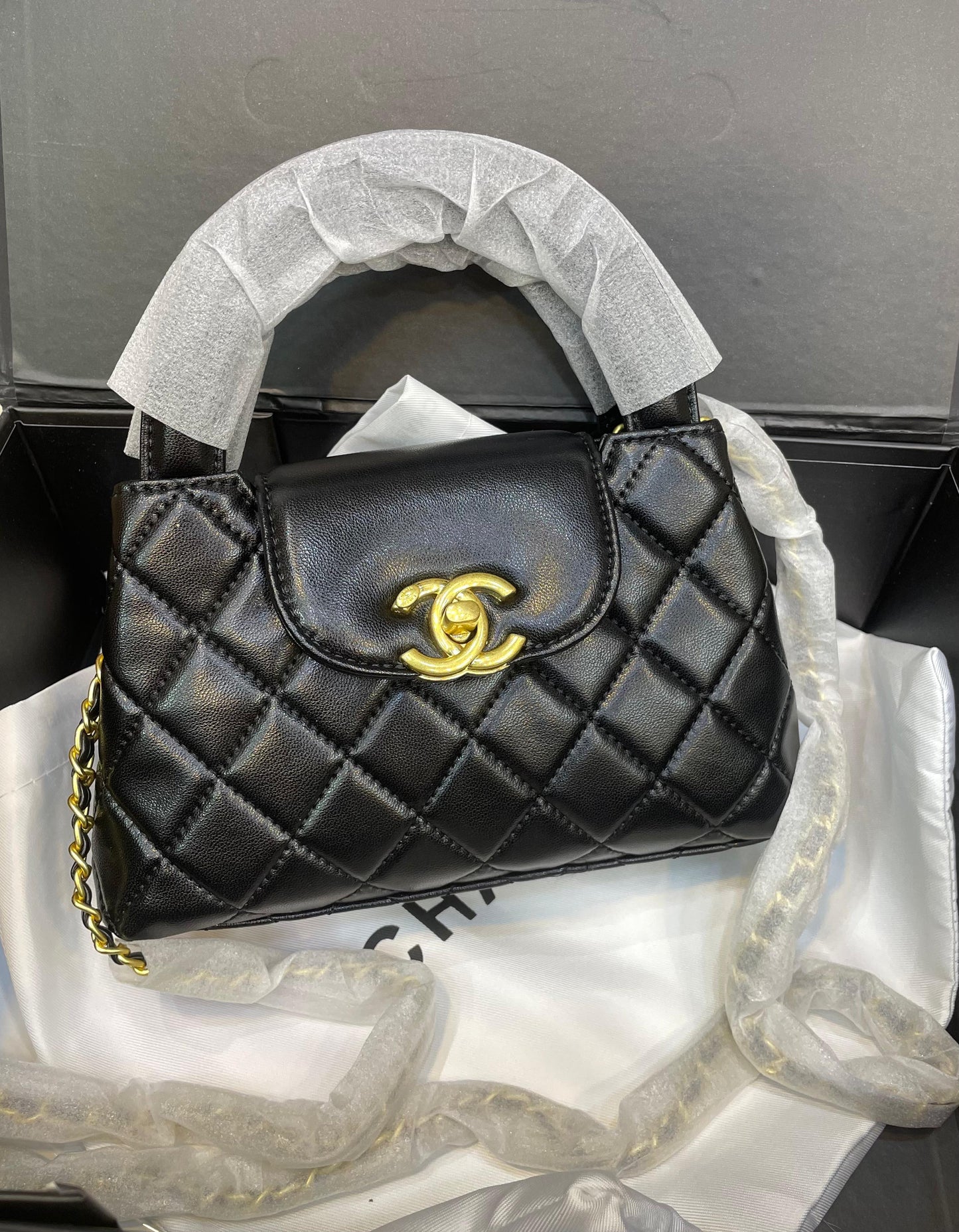 C-H-A-N-E-L KELLY MINI BAG SHINY AGED – Women Bag (Black)
