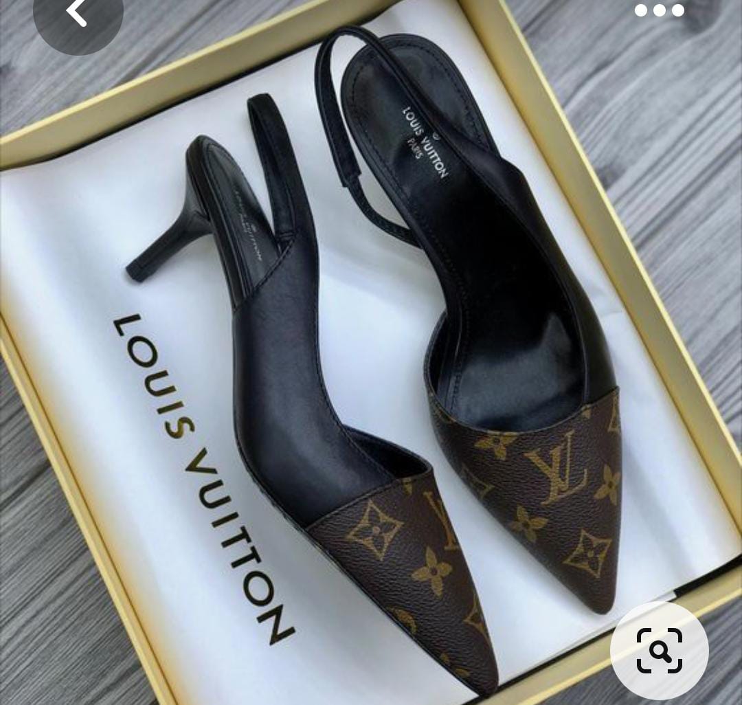 L-O-U-I-S V-U-I-T-T-O-N Heels β Elegant Women Footwear (Black/Brown)