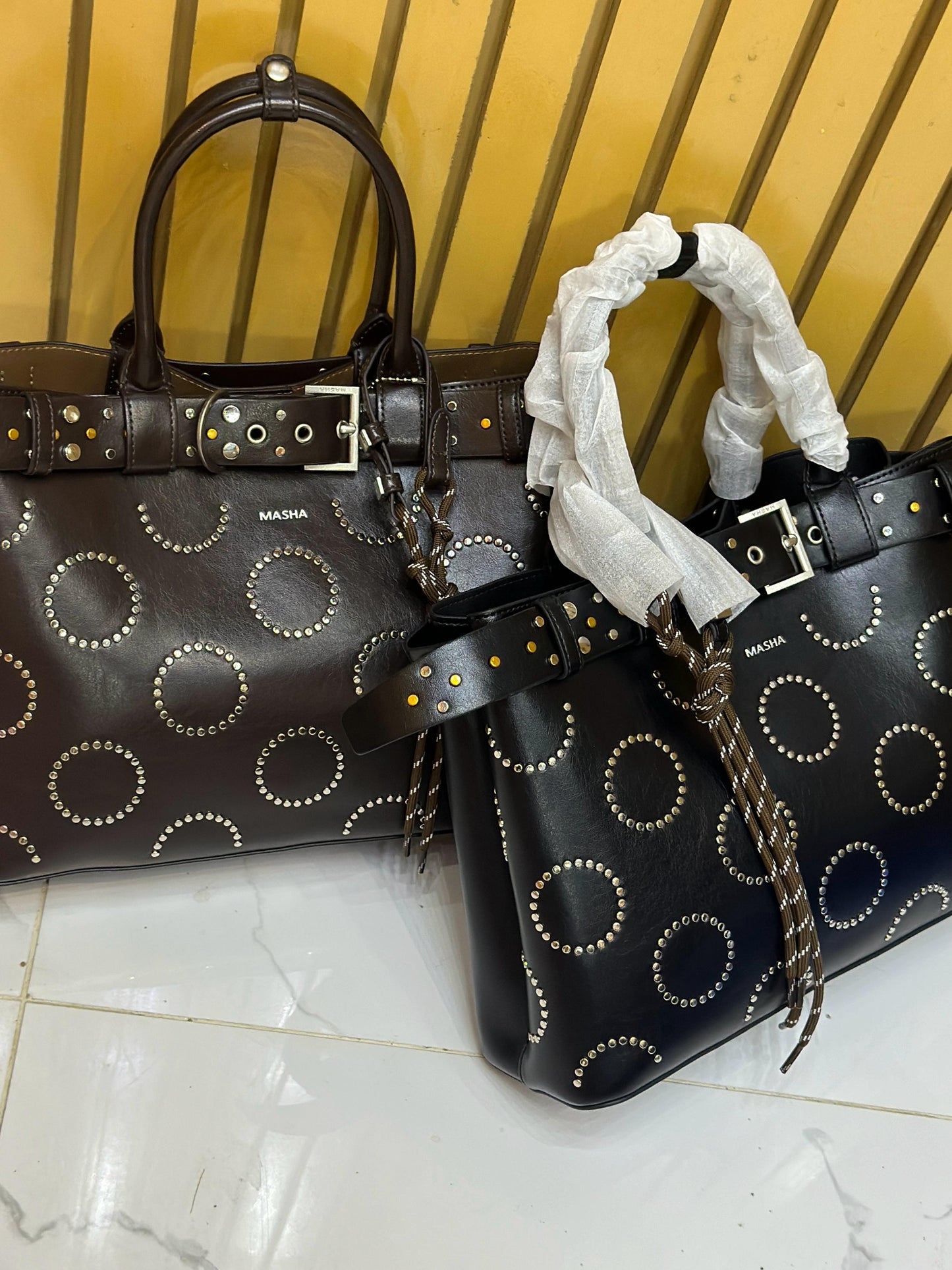 Masha Brand Original Leather Bag β Made in France (Brown)