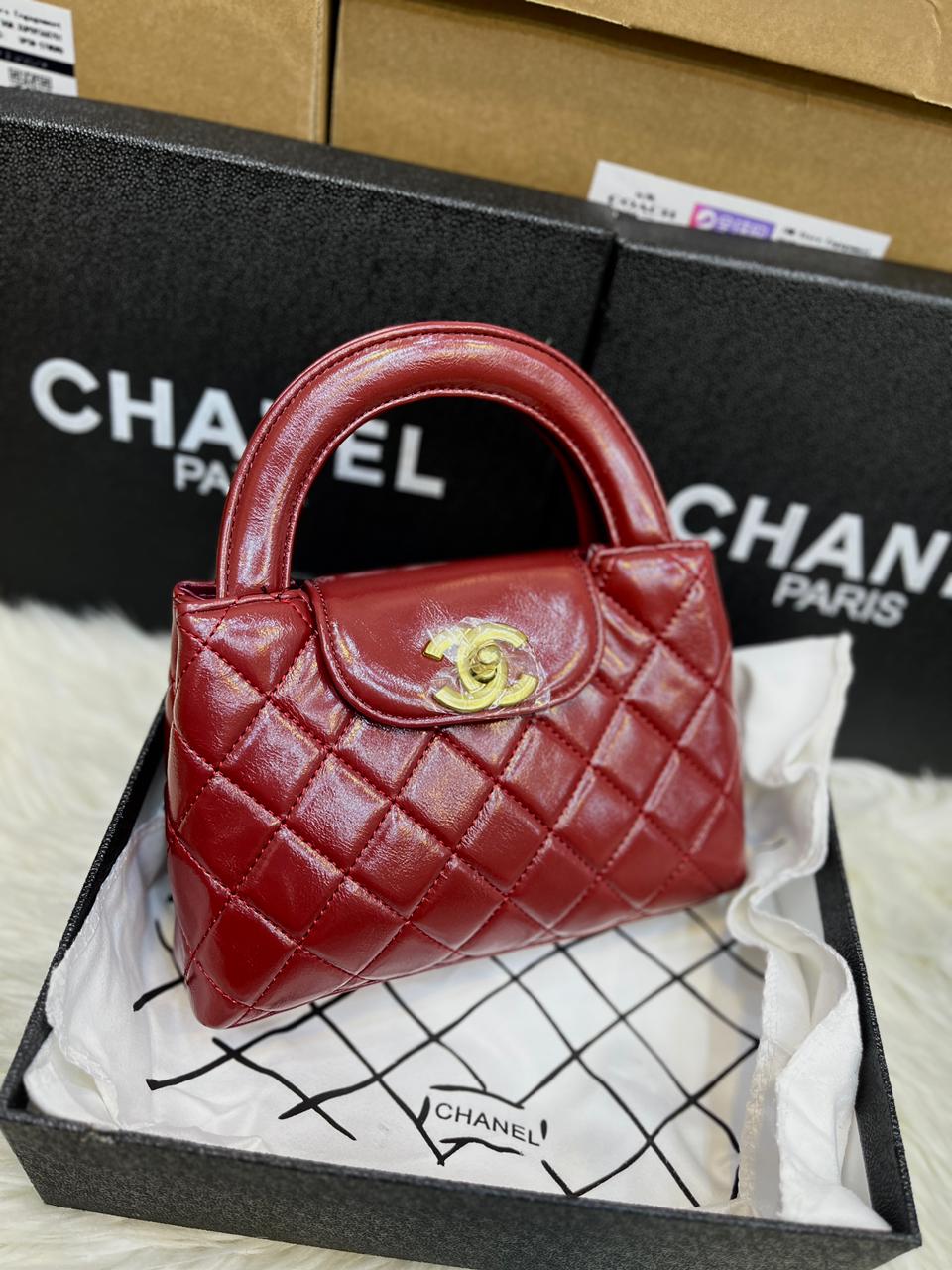 C-H-A-N-E-L KELLY MINI BAG SHINY AGED – Women Bag (Maroon)