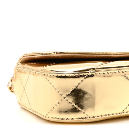 C-H-A-N-E-L Metallic Mirror Large Flap Top Handle Women Bag – Runway Luxury Premium Edition (Gold)