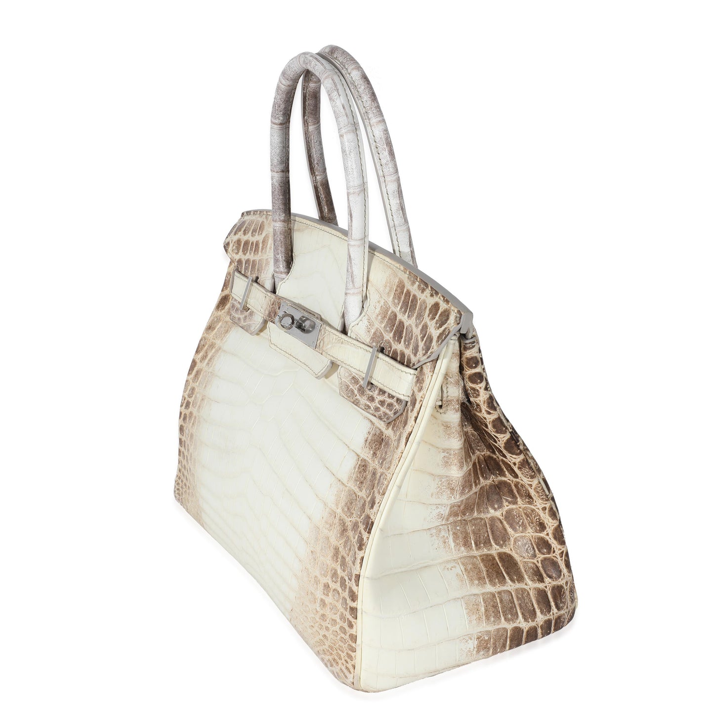 Hermes Birkin 25 Leather Gold Hardware Handbag Bag for Women (White/Grey)