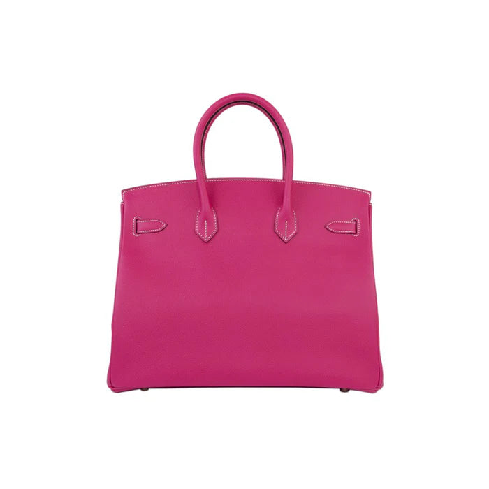 Hermes Birkin 25 Leather Gold Hardware Handbag Bag for Women (Pink)