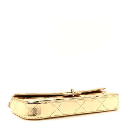 C-H-A-N-E-L Metallic Mirror Large Flap Top Handle Women Bag – Runway Luxury Premium Edition (Gold)