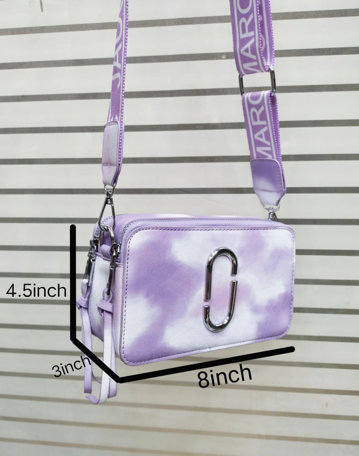 Branded Crossbody Women Bag MARC JACOBS With Box (White/Purple)