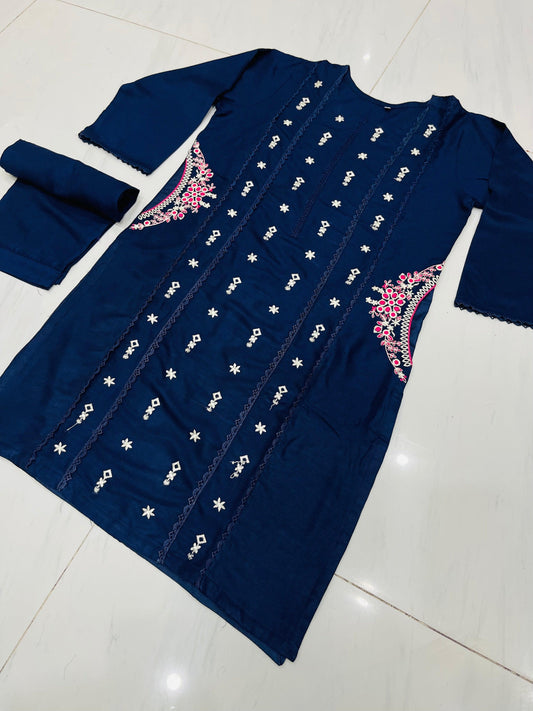 AYRA EMBROIDERED 2PCS (Blue)