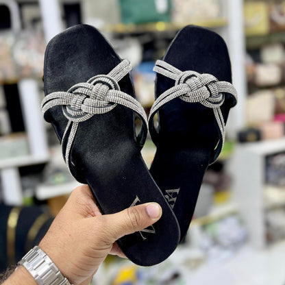 ZARA Flat Slippers – Stylish & Comfortable (Silver)