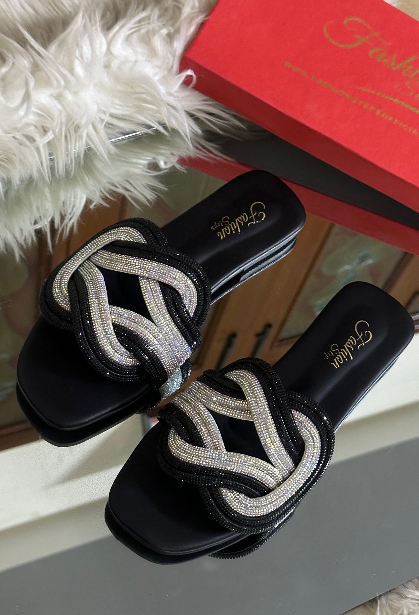 Fashionsteps Flats – Premium Quality (Black/Silver)