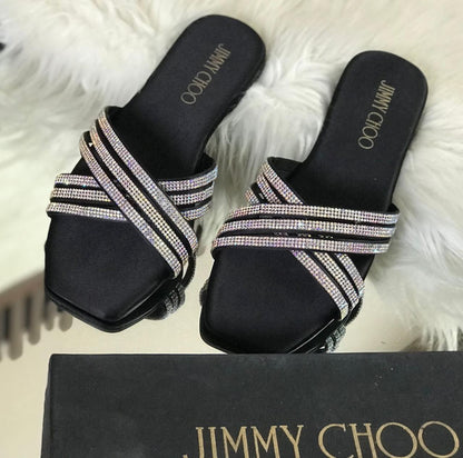 Jimmy Choo Women Slippers – Luxury & Comfort Combined (Black)
