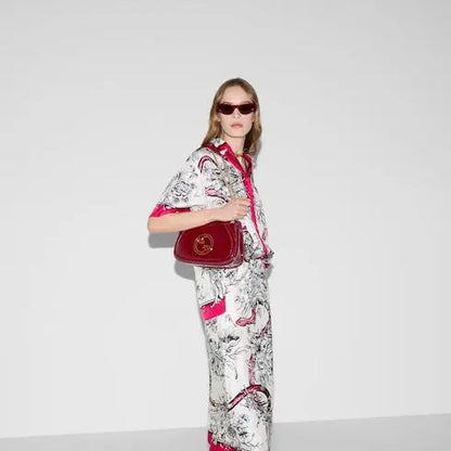 G-U-C-C-I Blondie Small Shoulder Women Bag – Rosso Ancora Red Patent