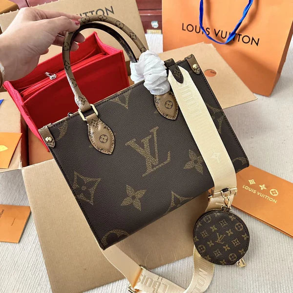 LOUIS VUITTON OnTheGo PM Monogram Canvas Women's Handbag (2pc)