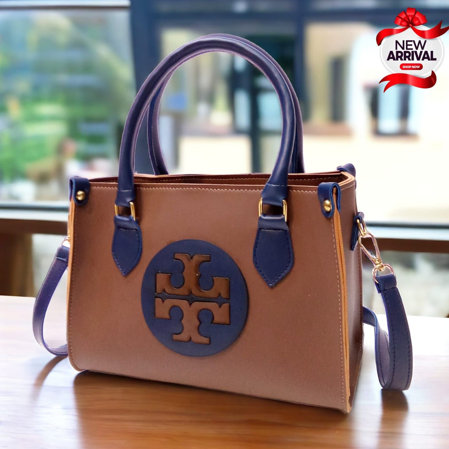 Brand Sale: New Tory Shoulder Bag for Women with Long Strap (Beige / Blue)