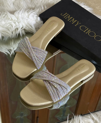 New Arrival – Jimmy Choo Slippers (Gold/Silver)