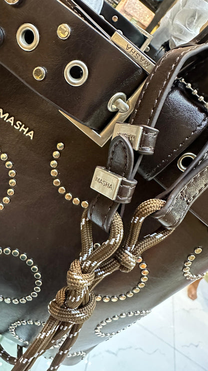 Masha Brand Original Leather Bag – Made in France (Brown)
