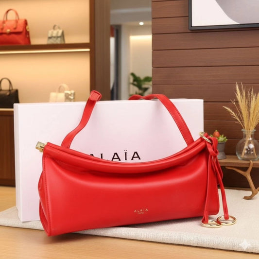 A-L-A-Ï-A Le Click East West Medium Shoulder Women Bag – Elegant Edition (Red)