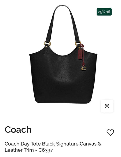 C-O-A-C-H Day Tote Women Bag 2PC Set – Premium Black Edition