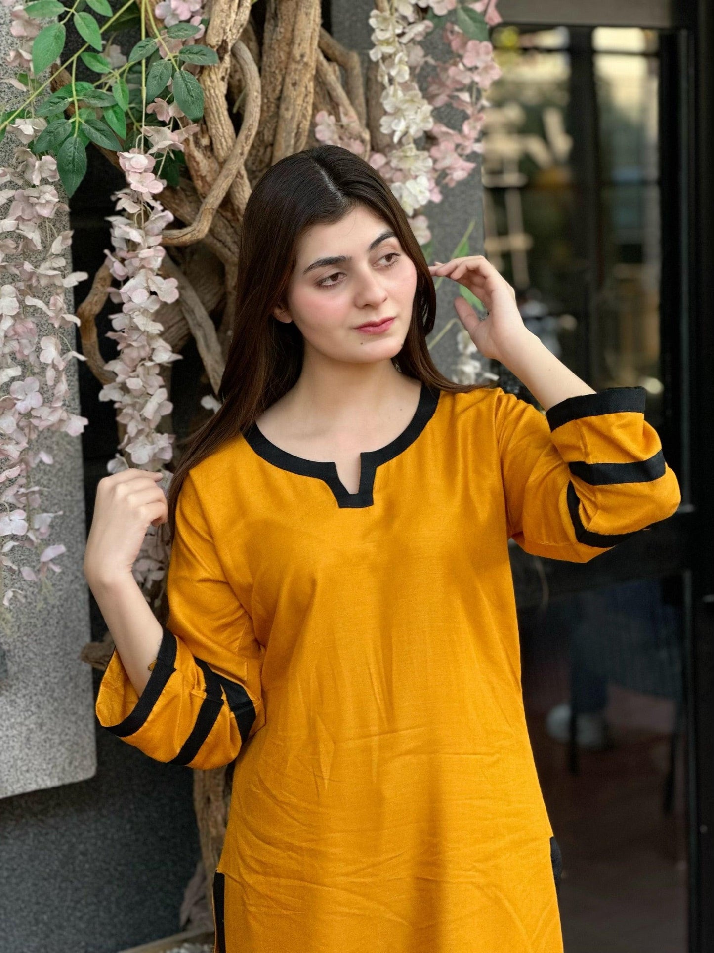 MARIGOLD STICHED 3pcs  (yellow/Mustard)