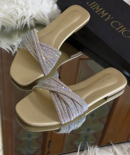New Arrival – Jimmy Choo Slippers (Gold/Silver)