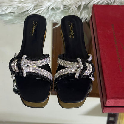 Fashion Steps Flats – Stylish Women Footwear (Black/Silver)