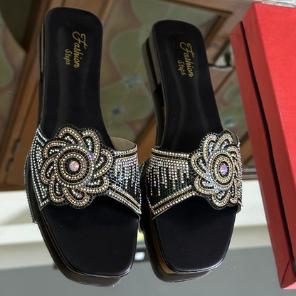 Fashionsteps Women Flats Slippers – Stylish & Comfortable (Black)