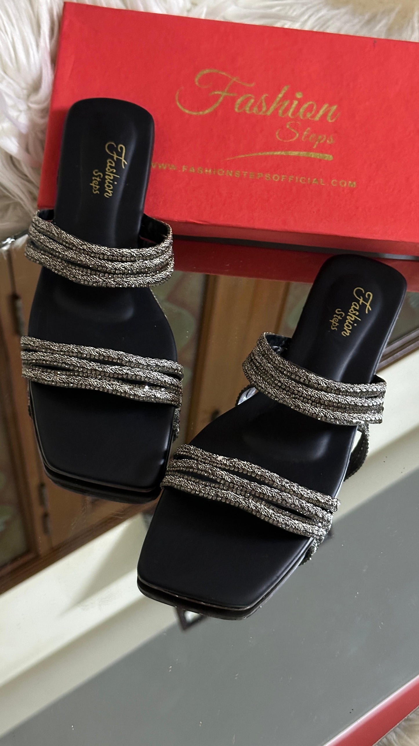 FASHIONSTEPS — Women's Slippers with Medicated Rubber Sole (New Arrival | With Brand Box) (Black)